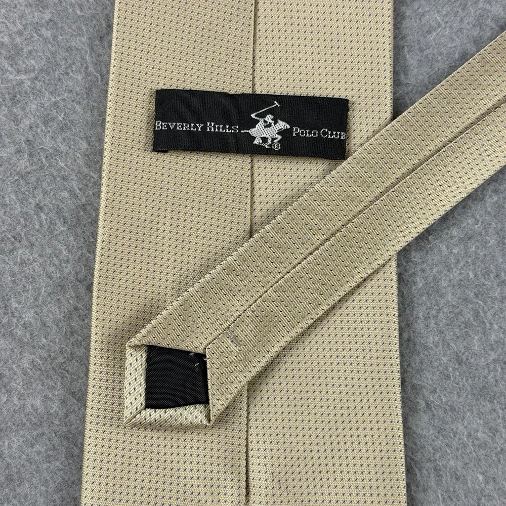 Beverly Hills Polo Club Gold Blue Dot Necktie Polyester Men's Classic Tie 58x3.9